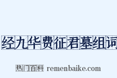 经九华费征君墓组词是什么意思的图片